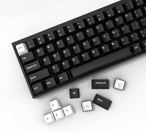 Tecsee键帽简约风格黑白键帽ABS定制键帽套装樱桃轮廓双镜头键盘键帽
