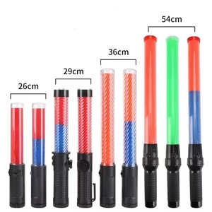 36cm Custom LED Flashing Rechargeable Traffic Light Baton for Public Security <strong>Red</strong> Blue Flashing Lights - Product Image 1