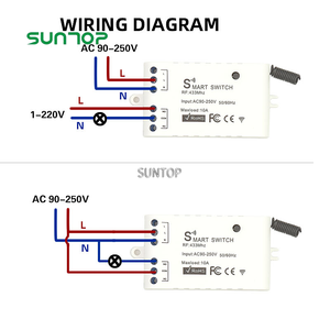 433 MHz Wireless RF 1 canale telecomando AC 110V 220V relè ricevitore 433 MHz trasmettitore modulo portachiavi - Product Image 6