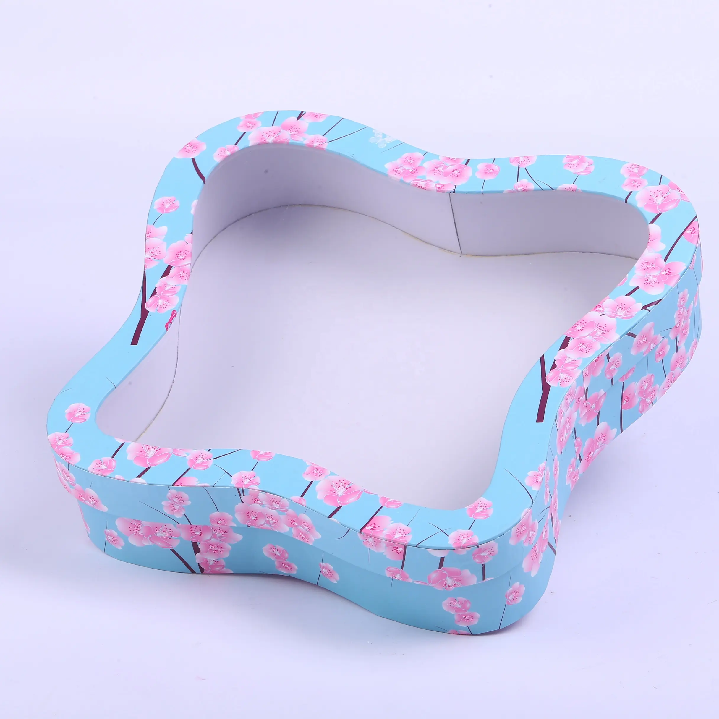 Scatola di carta a forma di farfalla con scatola di organizzatore di orecchini a bottone personalizzata di Design di lusso con finestra trasparente per imballaggio regalo