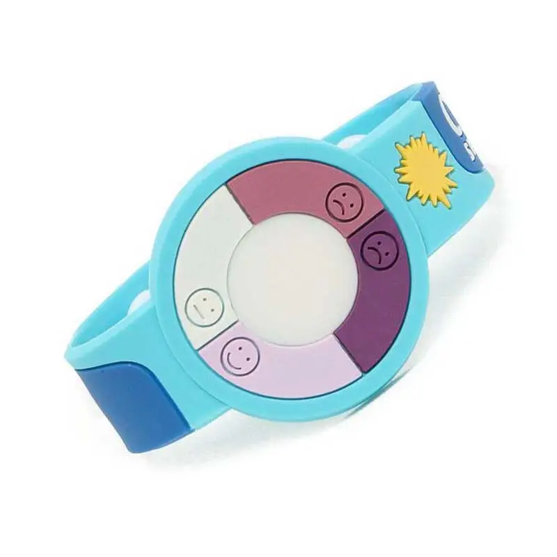 사용자 정의 디자인 UV 테스터 센서 PVC 고무 팔찌 시계 야외 태양 UV 테스트 민감한 조절 실리콘 팔찌