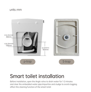 Pazar satın trend uzatılmış kare şekli bide yıkama ısı ısı koltuk arka yıkama otomatik tek parça banyo akıllı tuvalet