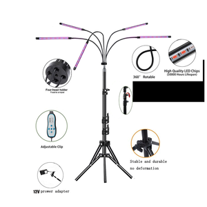 Hot Tripod 5 Tube Full Spectrum Remote Controller Red Blue <strong>White</strong> Timer 4/8/12hour Dimmable <strong>80W</strong> <strong>Led</strong> Grow Light for Big Plant - Product Image 1
