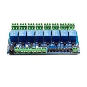 Módulo de relé Rtu, 8 canales, 12V, entrada/salida, interfaz de comunicación RS485/TTL, relé, 8 Indicadores de relé