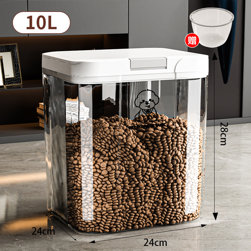 10L Ivory White Dog Food Bucket