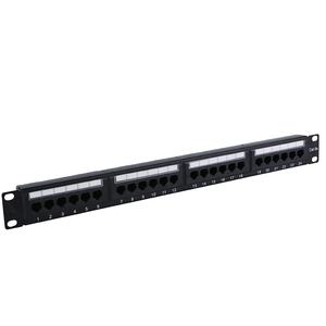LIYUAN-Panel de conexión con 24/48 puertos para aplicaciones de red, panel de conexión Cat5e Cat6 de 19 \ "1U UTP Cat5e Cat6, con puertos, 1/2"