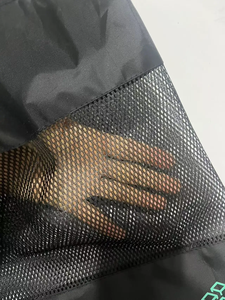 Material de malla con cordón de poliéster de nailon de fondo redondo azul negro pequeño personalizado bolsas de malla lavables para almacenamiento bolsa de embalaje de cuerdas - Product Image 3