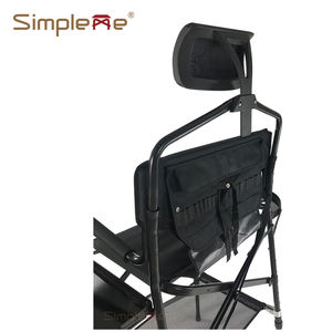 Simpleme hafif alüminyum ayarlanabilir makyaj sanatçı sandalye rahat kafalık ile taşınabilir Tall direktörü berber koltuğu - Product Image 6