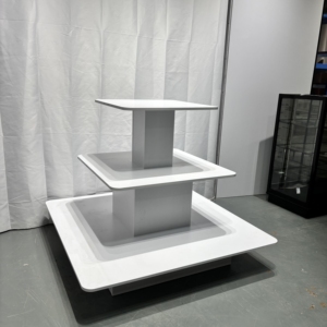 Custom 3 Tier Square/Round MDF Display <strong>Table</strong> <strong>Multi</strong> <strong>Functional</strong> Stand for Cosmetics Books Shoes &amp; Retail - Product Image 4