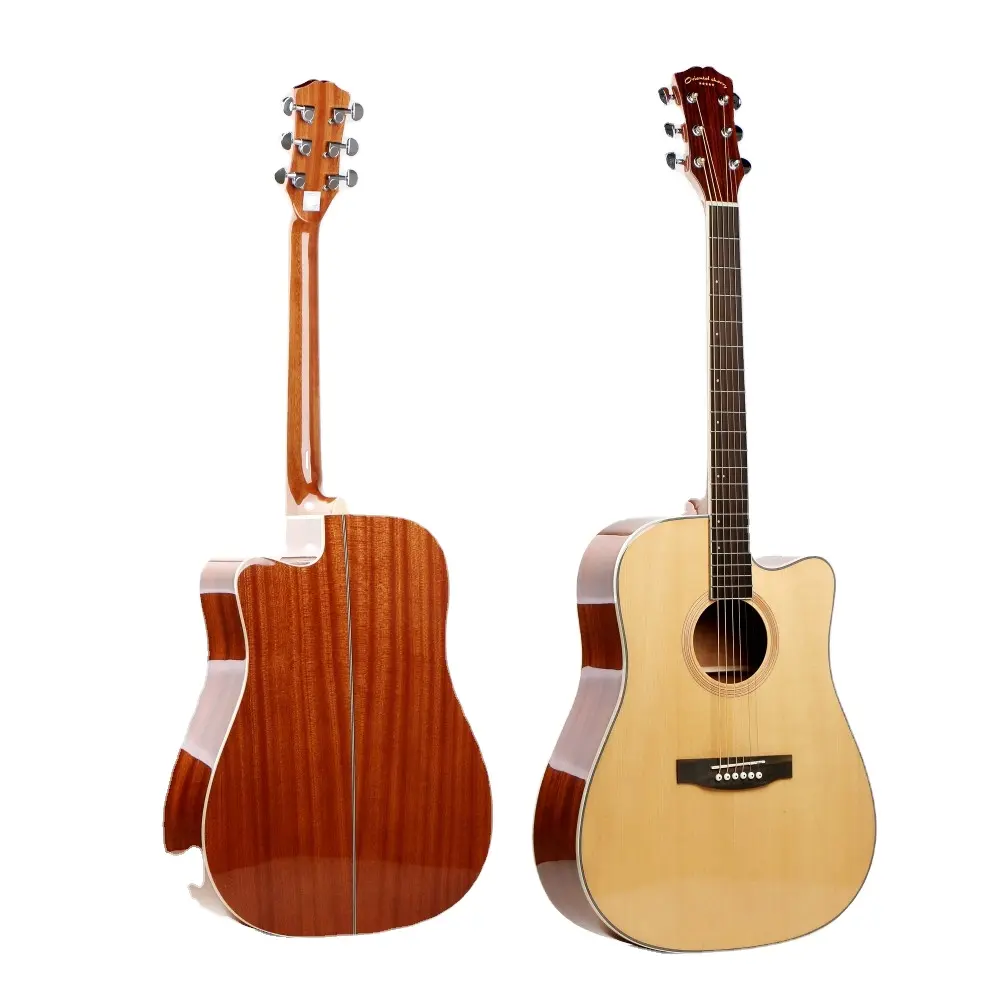 Guitarra acústica Oriental Cherry W-300 China, guitarra acústica de madera de abeto de 4 pulgadas de alto grado