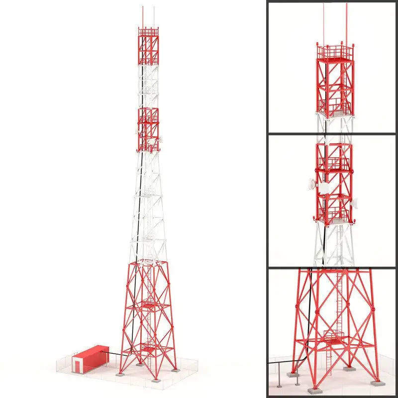ラティスアングル鋼溶融亜鉛めっき40m45meter50m通信セルフサポート3脚4脚テレコムアングルタワー