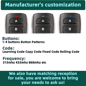 Factory Customized Wireless <strong>Remote</strong> <strong>Control</strong> Garage Door Gate <strong>Control</strong> 433mhz315mhz <strong>Rolling</strong> <strong>Code</strong> Learning <strong>Code</strong>