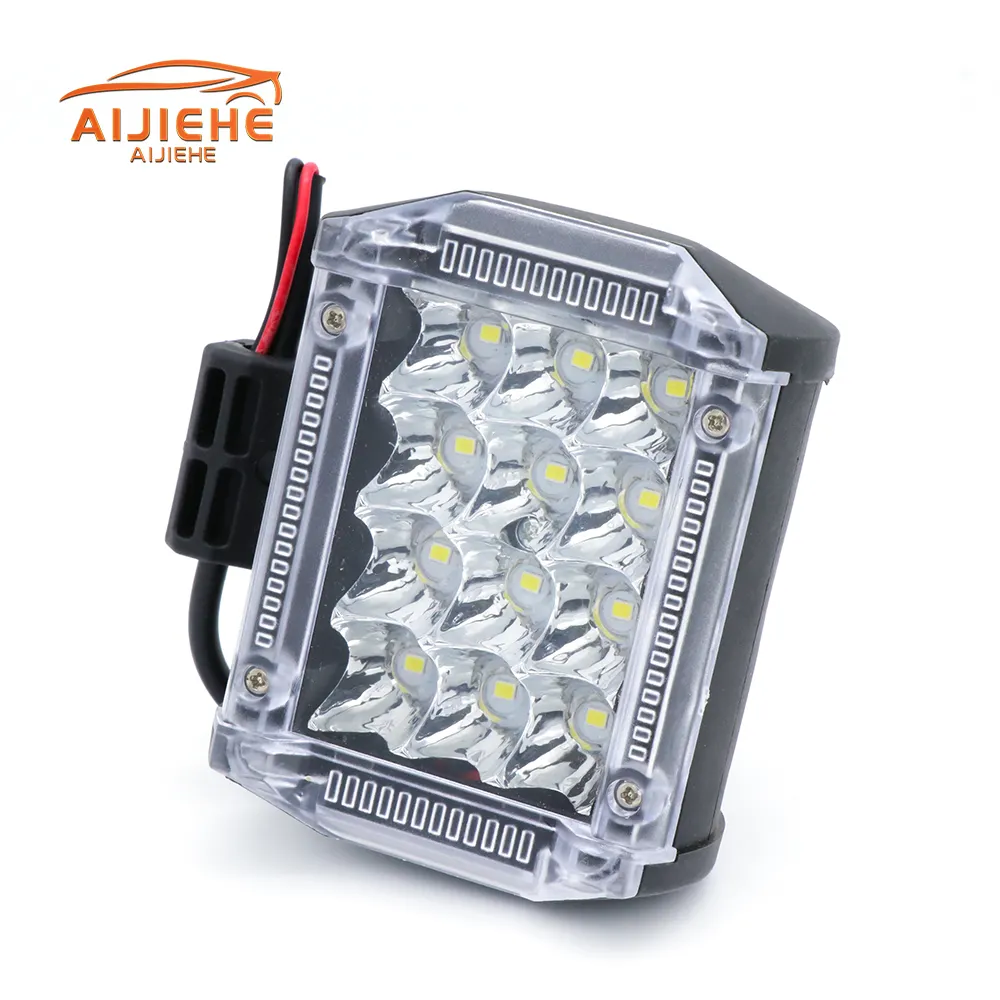 Lampe stroboscopique LED de travail 5 pouces 72W, projecteur blanc 12V 24V, camion tout-terrain, tracteur 4x4, bande d'éclairage LED