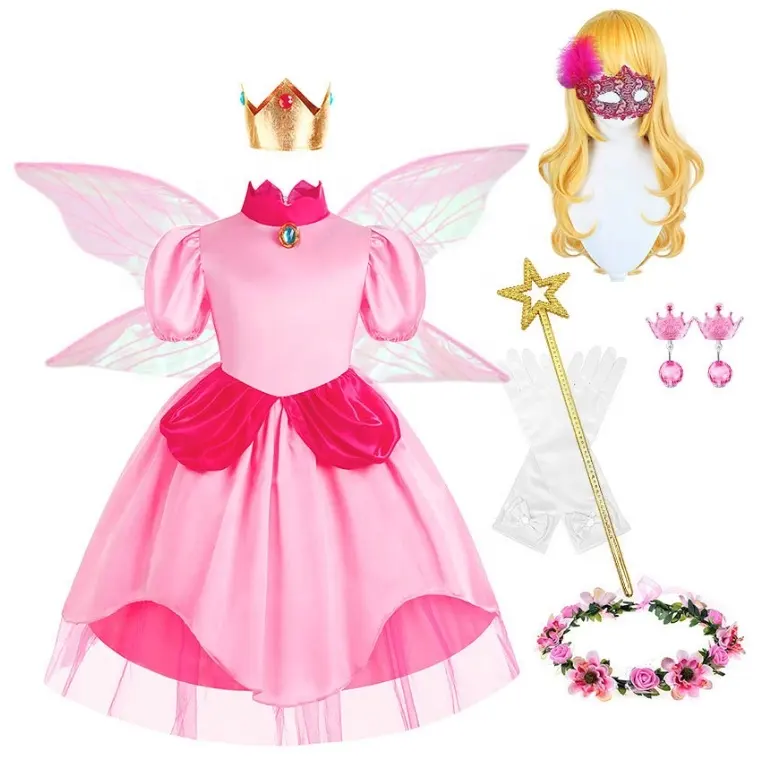 Vestido de fantasia de princesa de luxo para meninas, roupa de festa de aniversário, presente infantil, cosplay de Halloween, vestido com coroa, novidade