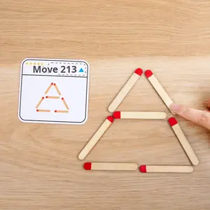 لعبة أعواد الثقاب الخشبية للأطفال، وسائل تعليمية للرياضيات والتفكير المنطقي في المدارس الابتدائية ورياض الأطفال - Product Image 3