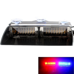ไฟบีคอน2สีสีแดงน้ำเงินที่ปรึกษาจราจร16 LED ที่แจ้งเตือนไฟกะพริบสัญญาณเตือนอันตรายฉุกเฉินติดกระจกหน้ารถ - Product Image 1