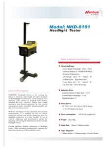 NHD-8101 Auto faro Auto Tester faro Auto macchina prova asse ottico Offset rilevamento intensità luminosa - Product Image 4