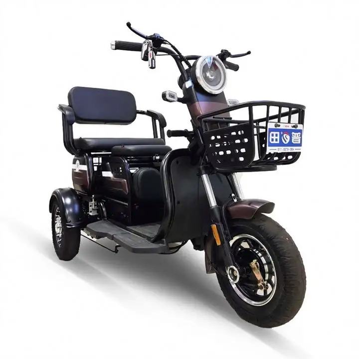 Triciclo elétrico para uso adulto, triciclo com amortecedor hidráulico de design popular, motocicleta 3 ruedas cerrado