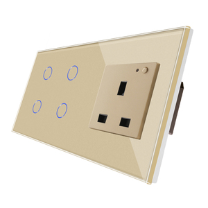 Bingoelec Wifi Tuya簡単インストール4ギャングシングルウェイスマートタッチウォールライトスイッチと13Aソケット - Product Image 2