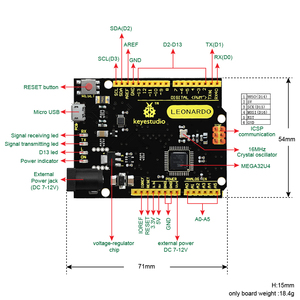 Scheda Controller Leonardo R3 compatibile per scheda microcontrollore Micro USB Arduino + - Product Image 3