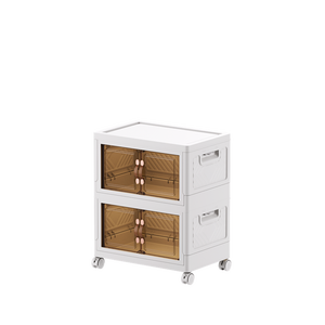 Organizador de almacenamiento apilable, contenedores de almacenamiento con tapas, caja de almacenamiento plegable con asa para dormitorio, sala de estar, cocina - Product Image 3