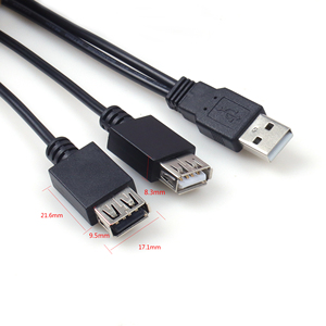USB 2.0 2-in-1メススプリッターYケーブル1-2 USBエクステンションデータケーブル - Product Image 2