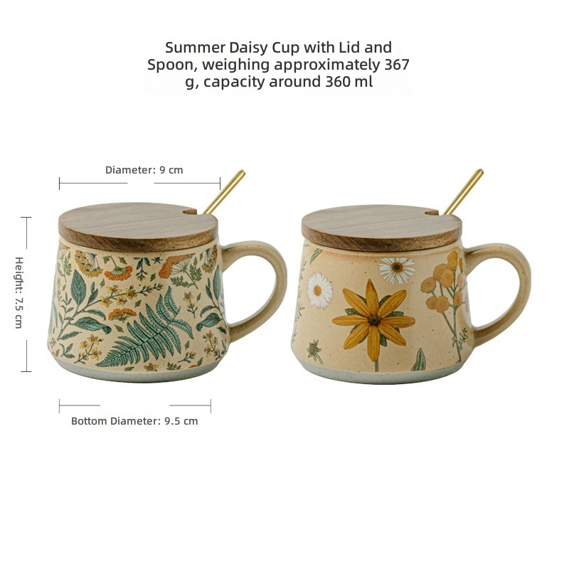 elegant chrysanthemum pair cup gray