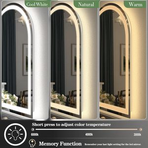 Dimmable LED cong Gương phòng tắm với chống sương mù & Shatter-proof Tính năng frontlit Backlit 3 màu bộ nhớ cho tường trang trí - Product Image 5