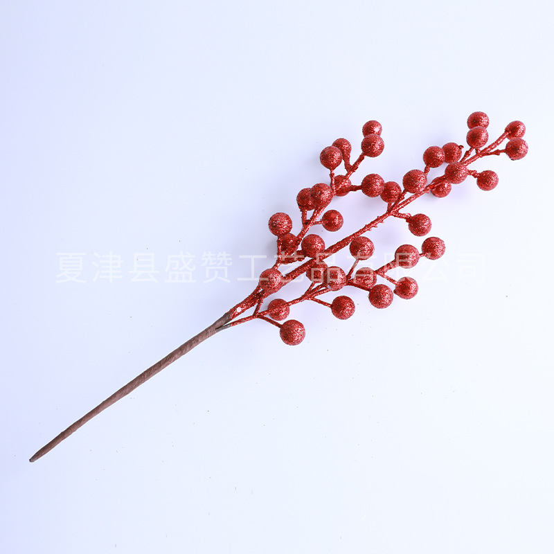 Flash rouge 3 fourchettes branches de fruits rouges-longueur 33cm