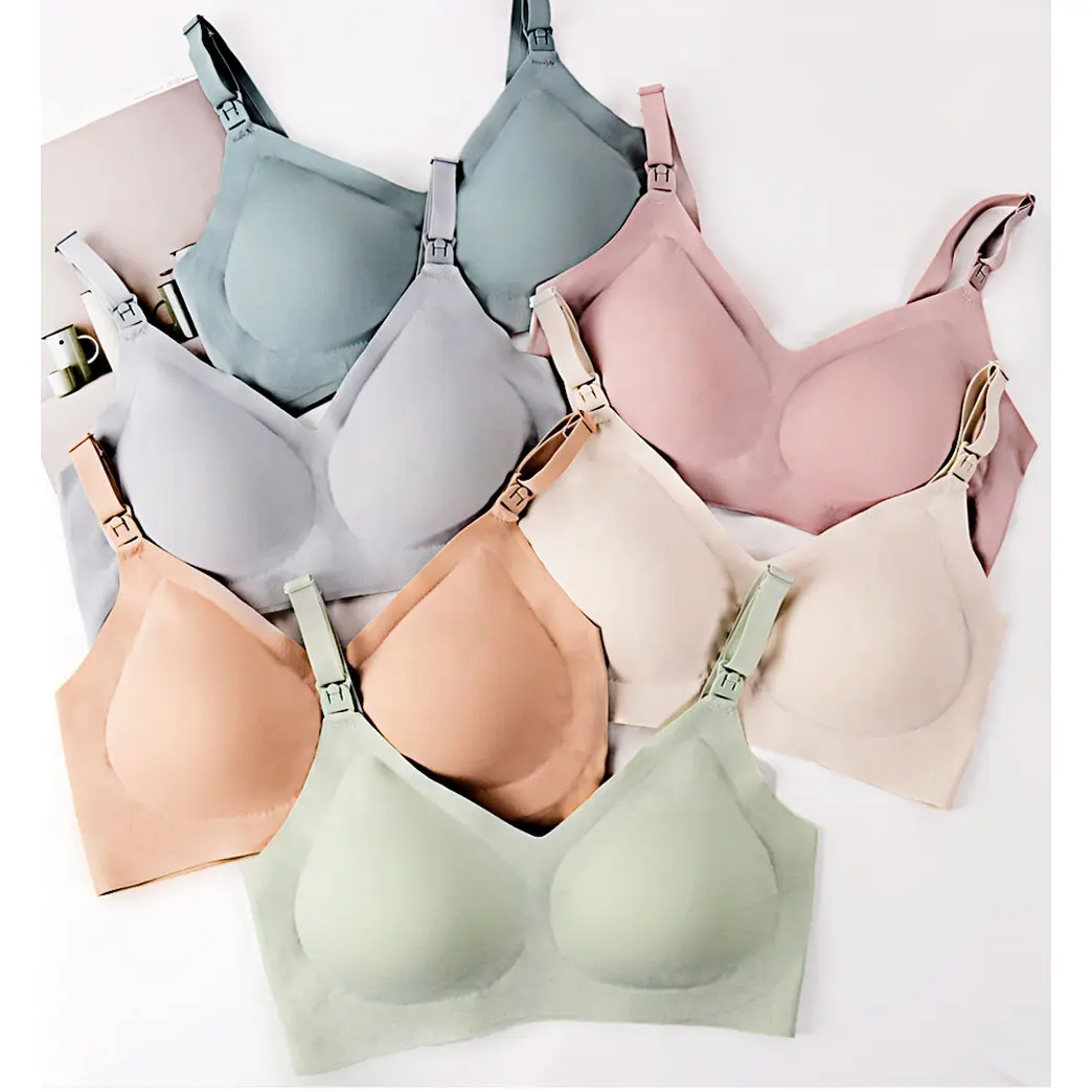 Atacado Soft Wireless Mulheres V Neck Breast Amamentação Mãe Bras Dormir Maternidade Enfermagem Bra