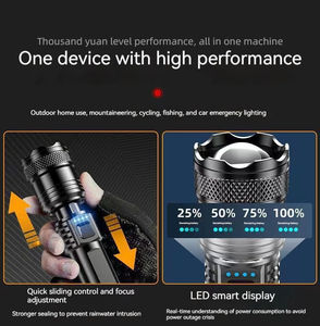 強力なP50タイプcパワーレンジハンティングトーチライト長距離9000ルーメンハイパワーLED懐中電灯