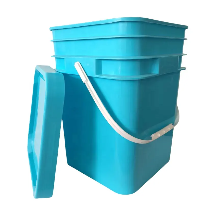 Customized Color Pail Food grade 20L PP plastic bucket With Plastic Handle Lid