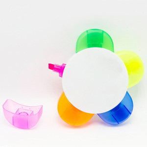 促销礼品荧光笔记号笔花形定制标志多色荧光笔5合1荧光笔 - Product Image 5