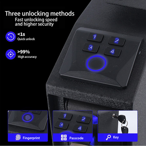 安全キー安全ロックボックス生体指紋スチールカーポータブル - Product Image 3