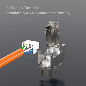 Linkwylan Toolless Telecom Parts Cat7 Keystone Jack Shielded RJ45 Keystone Module for Face Plate Blank <strong>Patch</strong> <strong>Panel</strong> Cat 7 Cat 7 - Product Image 5