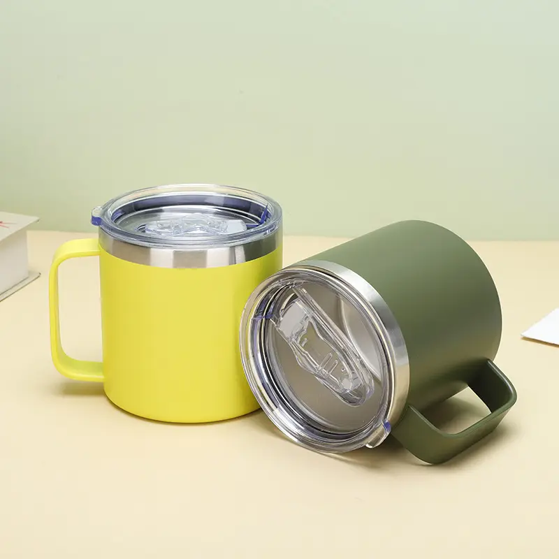 Stainless Steel Coffee Mug Insulated Office Coffee Cup With Handle Double Wall Cup Thermos Keep Hot Mug