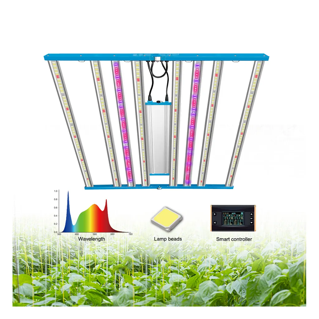 Sistema de luz Led hidropónica para jardín interior, banda ancha de luces Led de espectro completo con Uv e Ir, 720W, 820W y 1000W