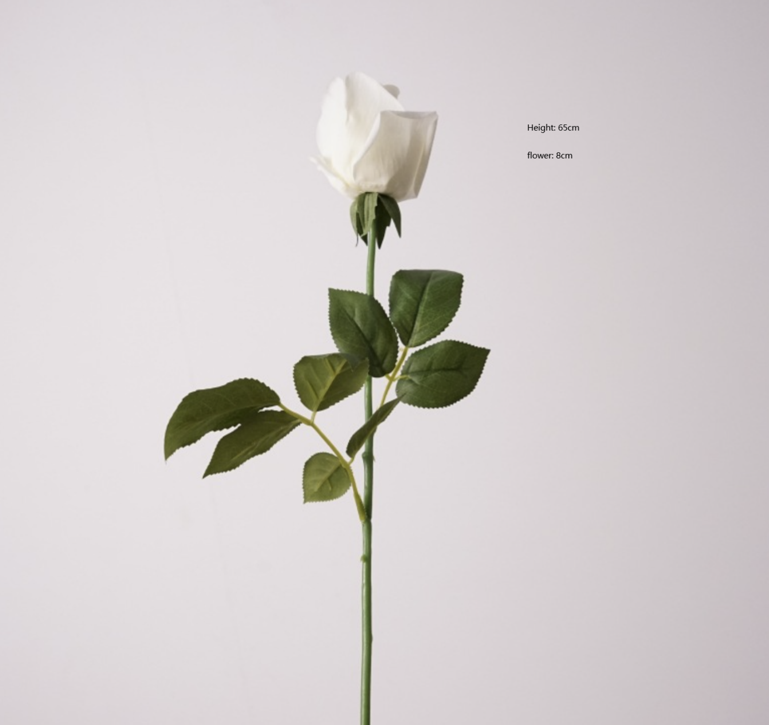 Rosa Realistica al Tocco - Bianca - 8cm