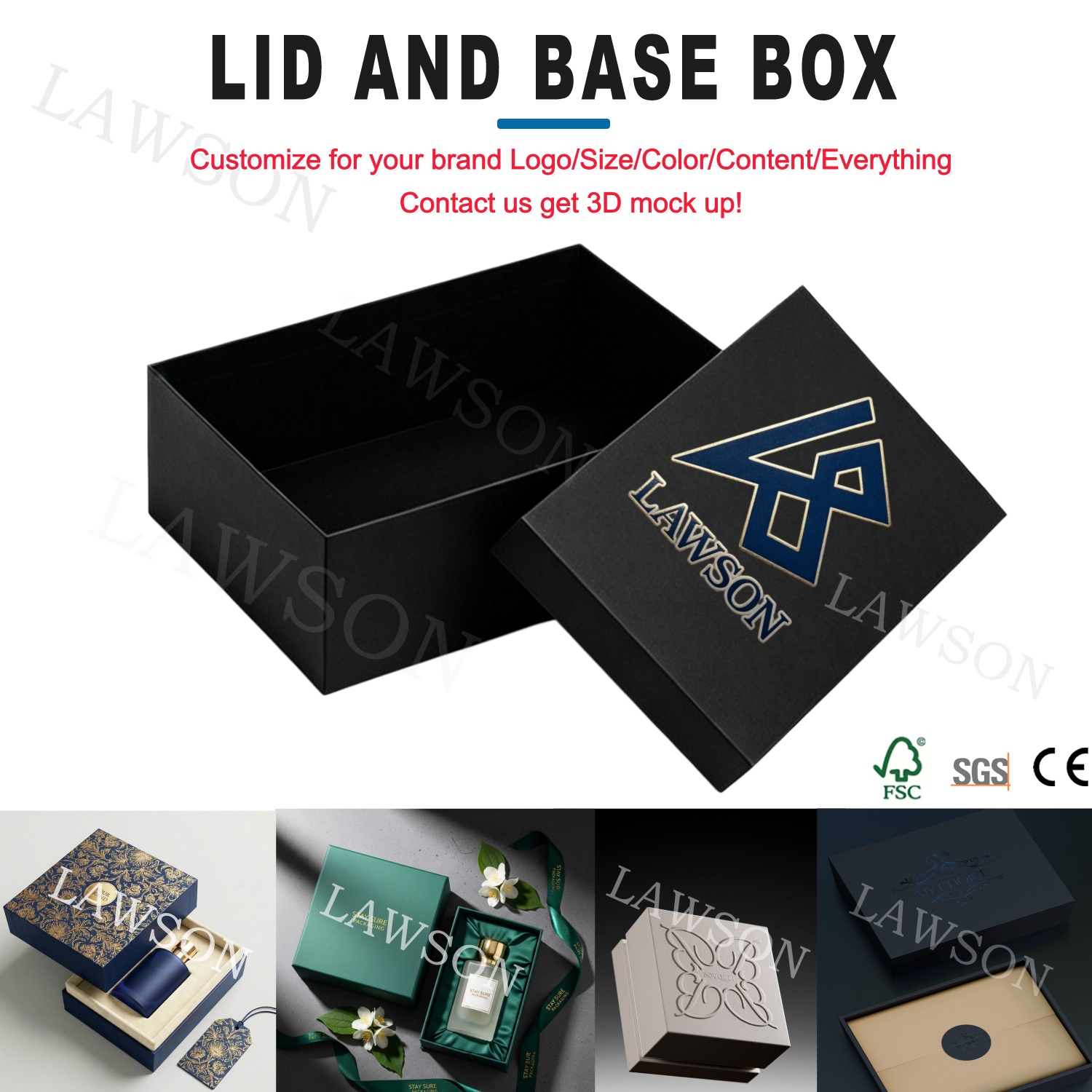 Caja con tapa y base