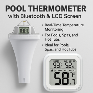 Dual Wireless Solar Pool Thermometer Wasserdichter digitaler Temperatur sensor für den Innen-und Außenbereich mit Batteries trom versorgung - Product Image 2