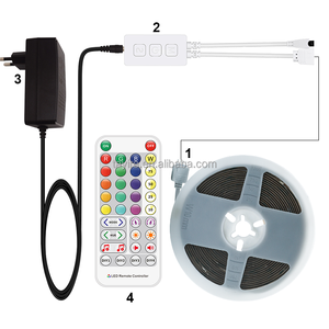 CRI90 RGB COB <strong>LED</strong> Strip <strong>Light</strong> 5m Remote Controller <strong>24V</strong> High Density 840 Per Meter 10MM Smart <strong>LED</strong> Strip Set With EU Power Supply - Product Image 4