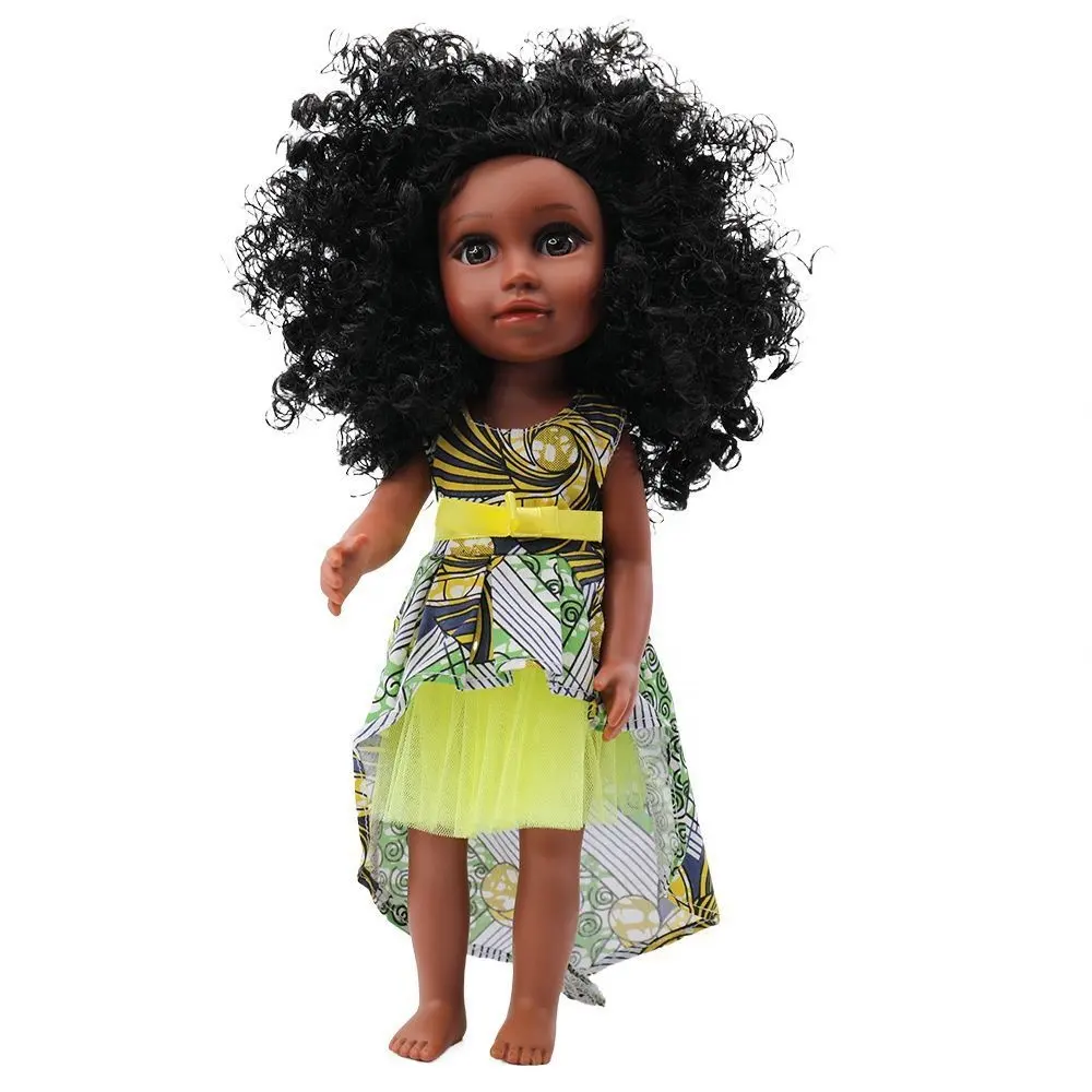 Muñeca desnuda afroamericana de 14 pulgadas, juguete personalizado de piel negra, muñeca de bebé para niña, venta al por mayor