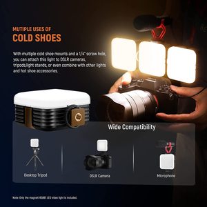 RGB полноцветная светодиодная камера 2000 мАч перезаряжаемая с CRI 97 20 режимов сцены для фотографического освещения видеозаписи - Product Image 4