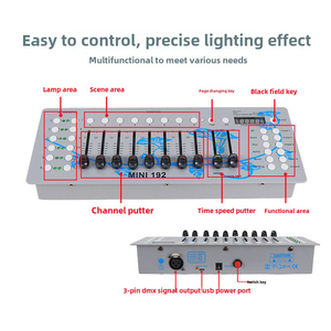 Nuovo Mini palco luci di controllo Dmx Controller 192 Console di illuminazione portatile per DJ Stage Light Party Dmx Controller - Product Image 6
