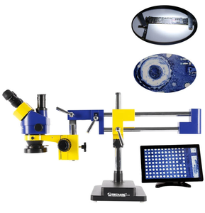 Microscopio Trinocular Mecánico, Microscopio Digital Estéreo con Zoom Continuo, 7X-45X, Brazo Doblado, PCB, Chip IC, Soldadura de Joyería - Product Image 3