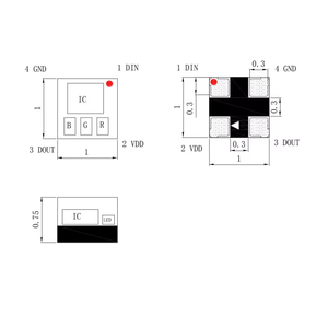 发光二极管封装系列0.06w红黄蓝迷你3合1 Rgb 1010贴片发光二极管，用于发光二极管屏幕像素发光二极管光源 - Product Image 5