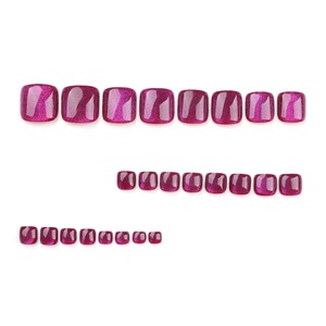 Özelleştirilebilir toptan mor ayak çivi kedi göz High-end giyilebilir ayak ipuçları 24 adet basın çivi yapay tırnak 3220 - Product Image 3