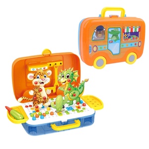 Early Childhood Educational Electric Screw Drill Creative <strong>Block</strong> DIY 3D Mosaic Puzzle Creative Practical Stem Toy for Kid Puzzle - Product Image 1