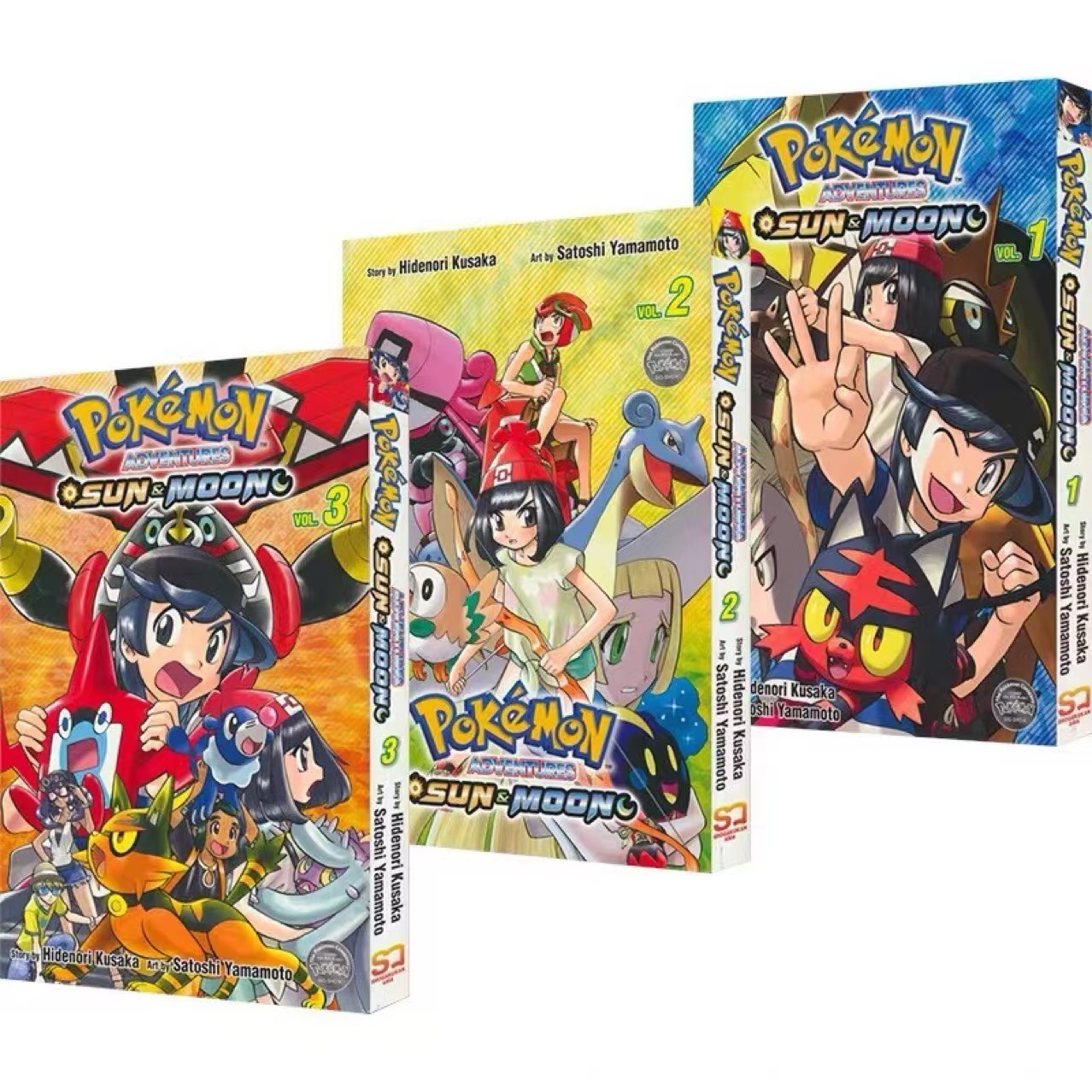 Pokemon adventures sun moon 3 volumes-black and white