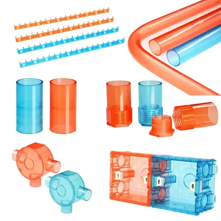 Accesorios de tubería de PVC transparente rojo azul 16mm 20mm interruptor transparente caja de conexiones de rama 3 4 vías Acoplamiento de plástico eléctrico